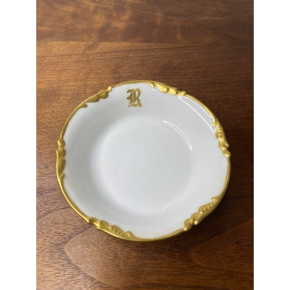 Limoges France White Bowl 5 " Scalloped Gold Trim Porcelain Dishes M. Roth